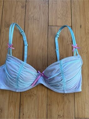 Adorable Vintage 90s Coquette Blue & Pink Bra